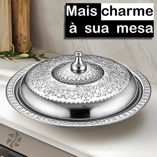 Travessa com Tampa Inox: Onde Comprar | BuscaProdutos
