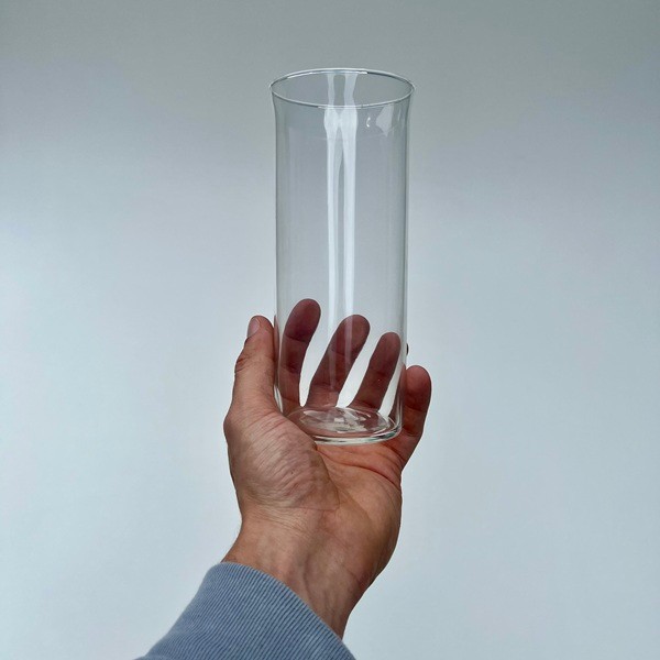 Vaso Tubo Vidro Cilíndrico Decoração Castiçal Vela Arranjo 08X18 Cm