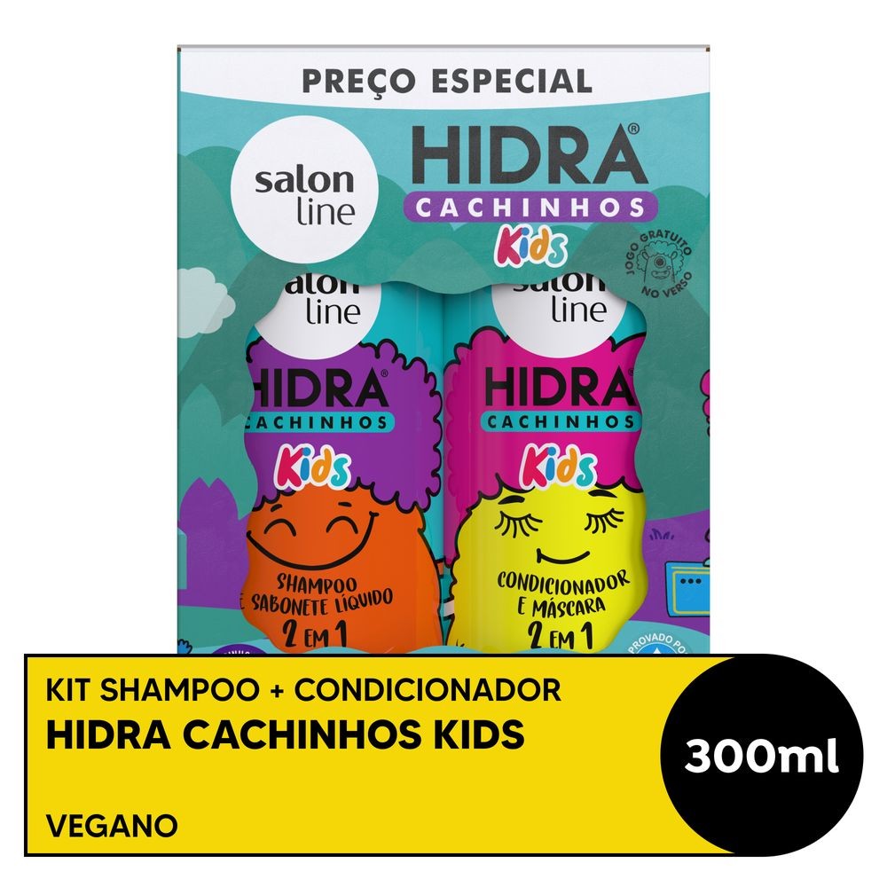 Kit Shampoo e Condicionador Hidra Kids Cachinhos 300ml em Oferta na Shopee