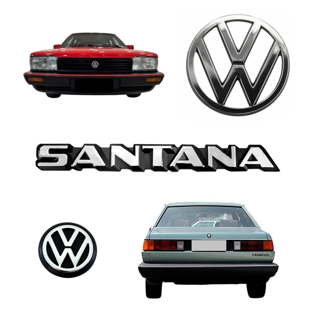 Emblema Santana + Vw Da Grade E Mala - 1987 À 1990