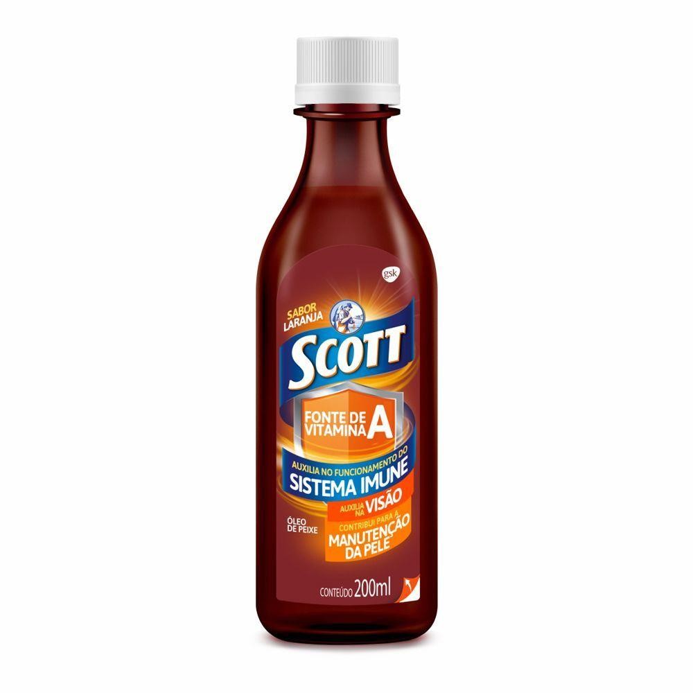 Suplemento de Vitaminas A e D Emulsão Scott Sabor Laranja 200ml em Oferta na Shopee