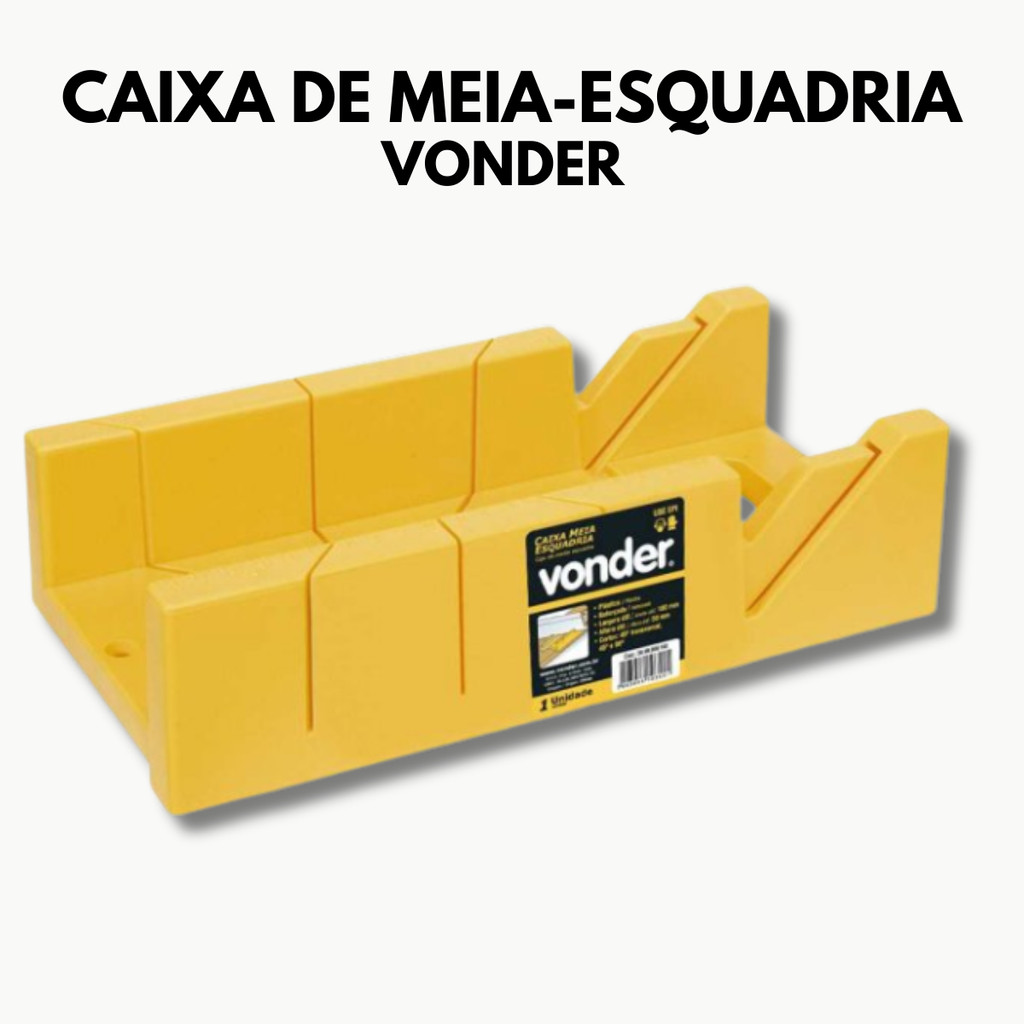 Caixa de Meia-Esquadria Plástica 300mm Vonder – Corte Preciso em Madeira e PVC