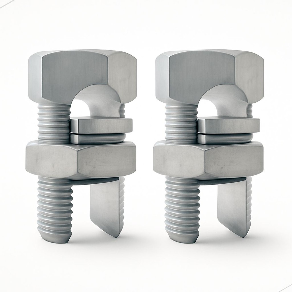 Kit 2 Conector Split Bolt Bimetálico 2,5 à 10mm Emenda Aterramento Elétrico Parafuso de Pressão Cabo Fio Alumínio Cobre