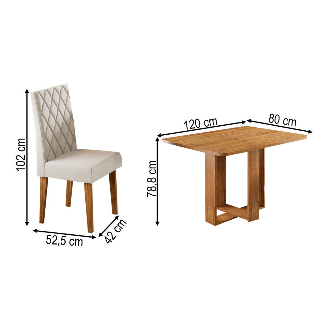 Mesa de Jantar 4 Lugares Afrodite - Viero Móveis · foto 2