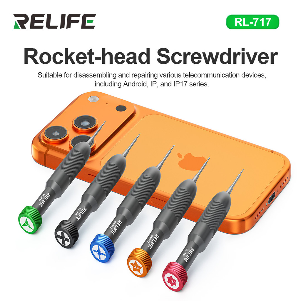 RELIFE RL-717 Rocket Head Chave De Fenda Conjunto De Ferramentas De Desmontagem De Precisão Para Reparo De Celular