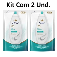 Kit 2 Refil Sabonete Líquido Dove Pele Sensível 200ml Cada