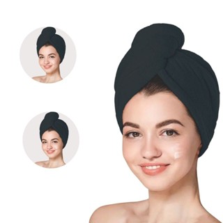 KIT 3 Toucas de Banho Atoalhada Seca cabelo com botão Preta e Branca em Oferta na Shopee