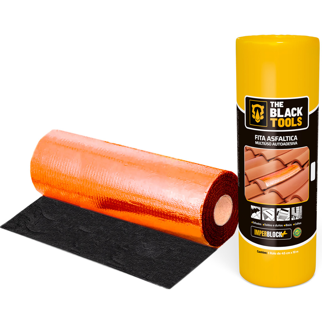 Manta Asfáltica Auto Adesiva 45cm X 10m Telhado Terracota The Black Tools em Oferta na Shopee