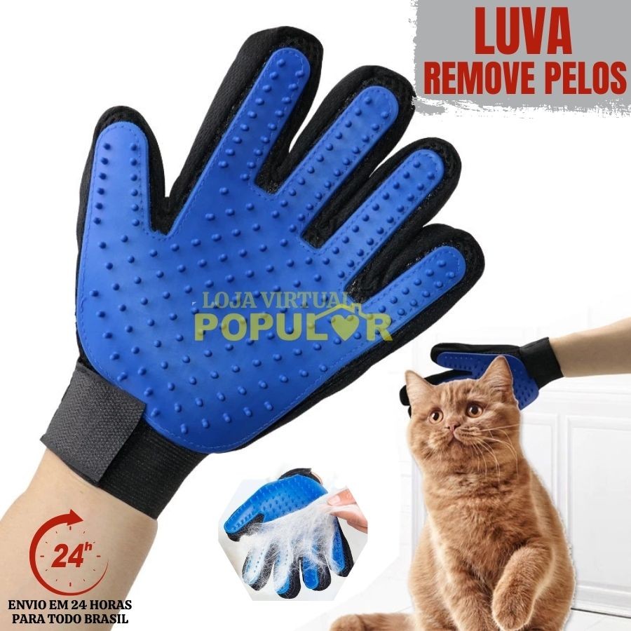 Luvas Tira Remove Pelos Cachorro Gato Magnética