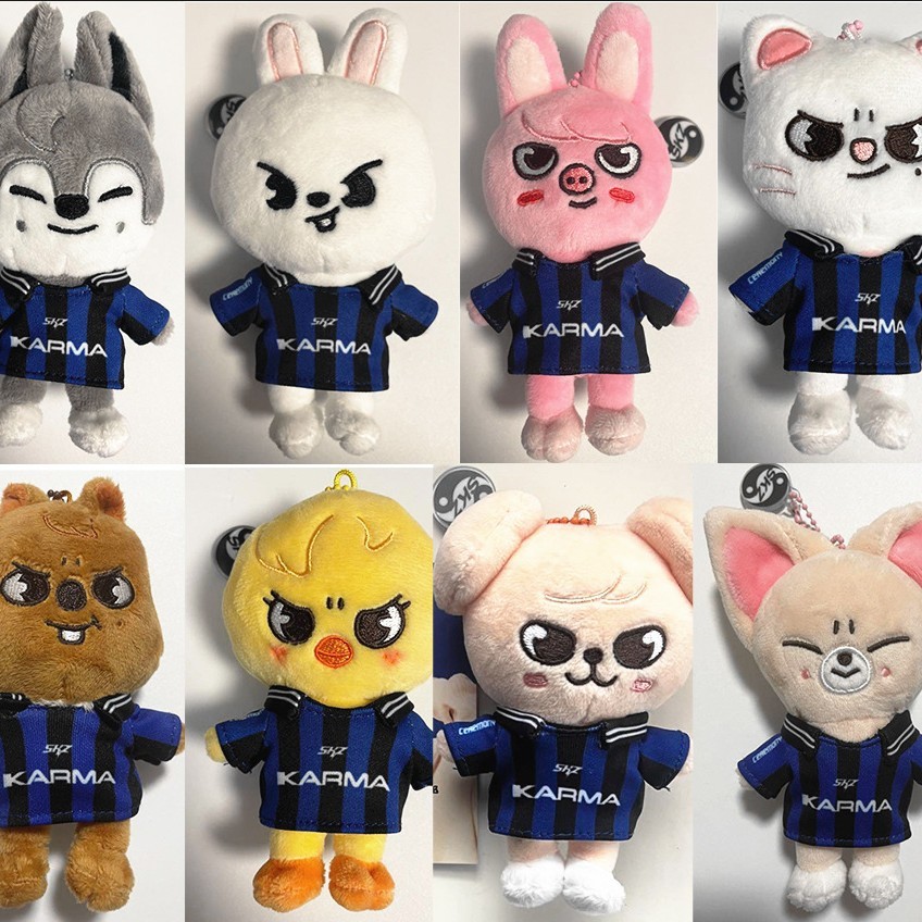 Kpop Idol Stray Crianças Novo Saco De Pelúcia Chaveiro Pingente Felix KARMA Vestido Boneca SKZoo Bangchan Changbin