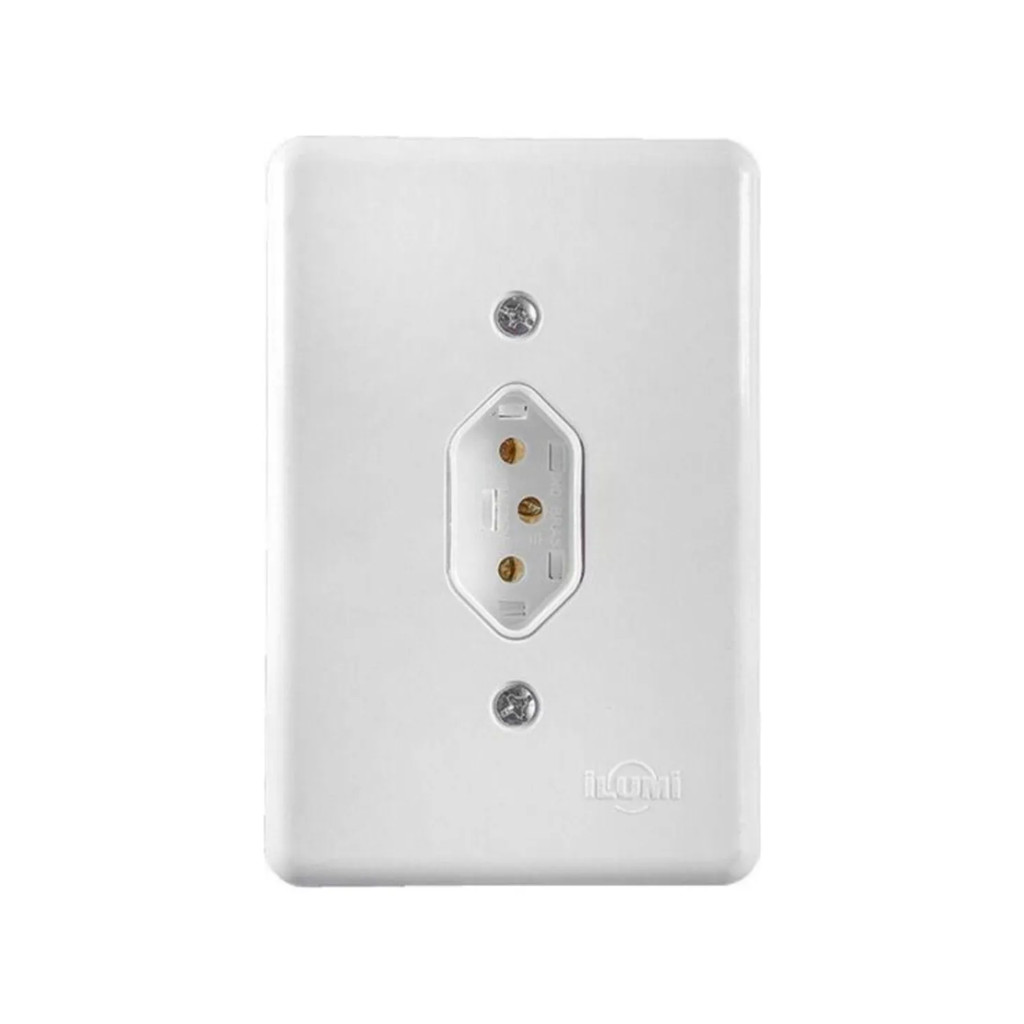 Conjunto Tomada Elétrica 2P+T Placa Branca 10A Stylus Ilumi