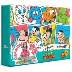 QUEBRA CABEÇA GRANDÃO TURMA DA MÔNICA 48 PEÇAS GRANDES TOYSTER PUZZLE MAGALI CEBOLINHA CASCÃO SANSÃO