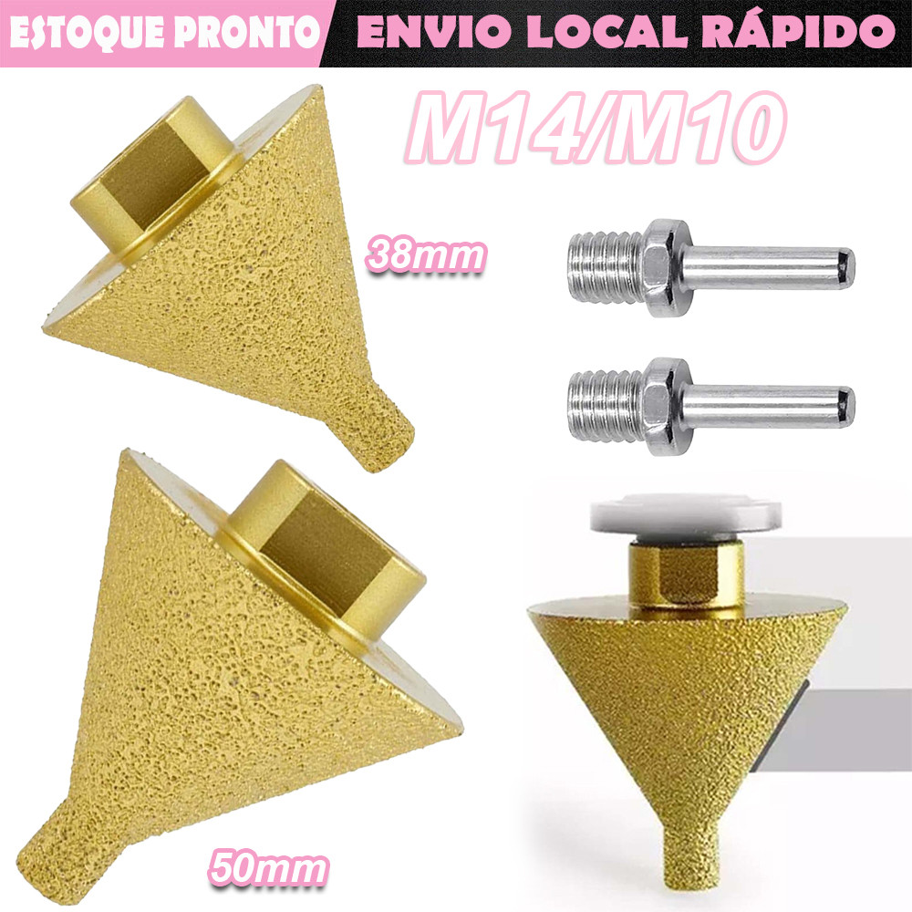 M10/M14 Brocas de Chanfro de Chanfro de Diamante Broca Escareadora de Diamante de Broca com ponta de diamante 38/50 Mm