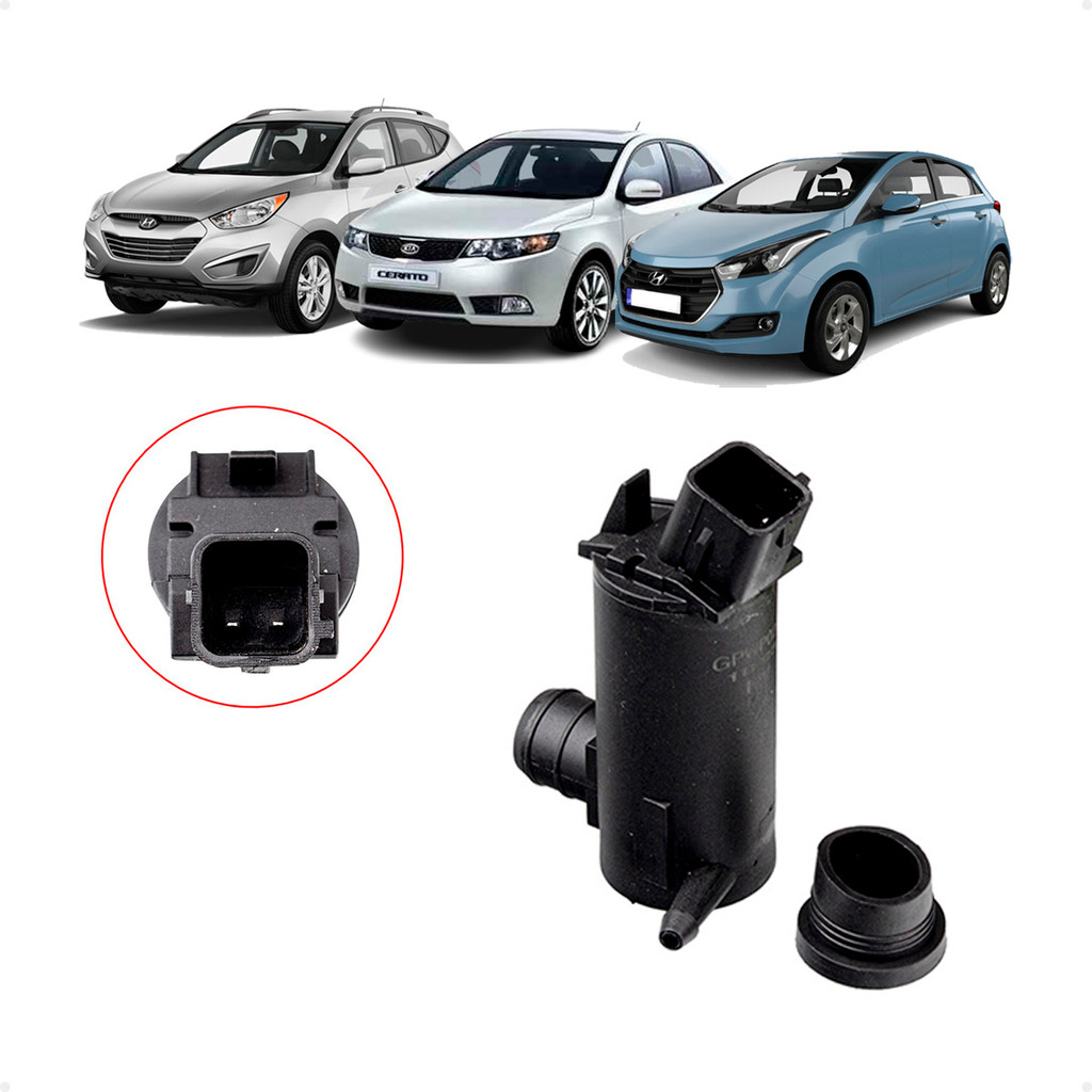 Bomba Esguicho Água Para-brisa Hyundai HB20 / HB20S / HR / IX35 / Tucson / Santa Fé/ Kia Sportage / Cerato / Picanto em Oferta na Shopee