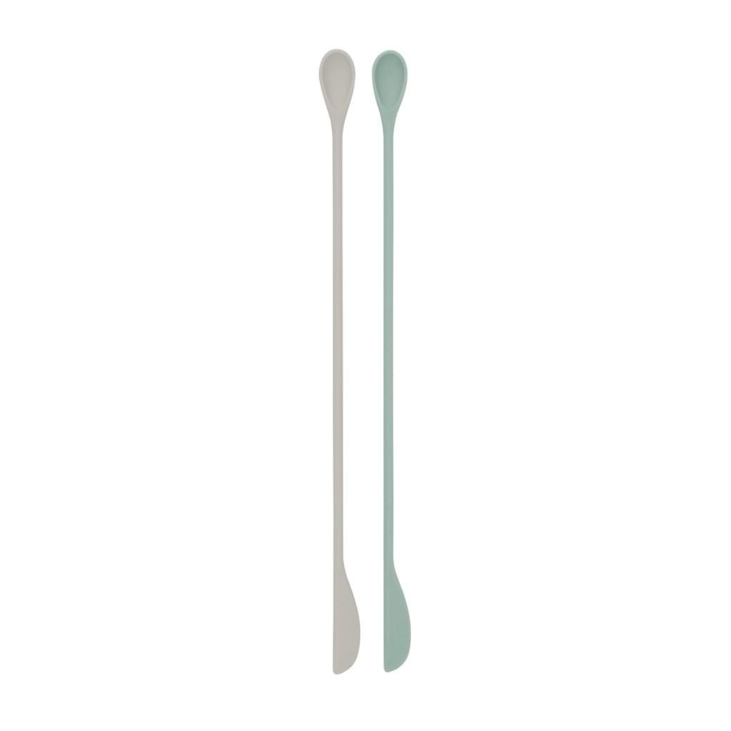 Kit 2 Colheres de Mexer Infantil Silicone Platinum KikkaBoo