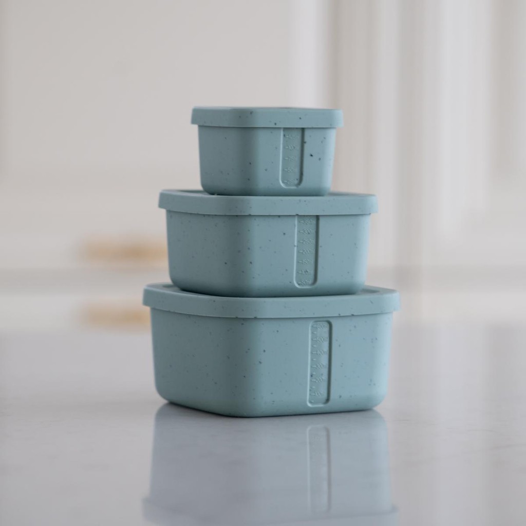 Conjunto de 3 Potes para Bebês Silicone Platinum KikkaBoo · foto 2