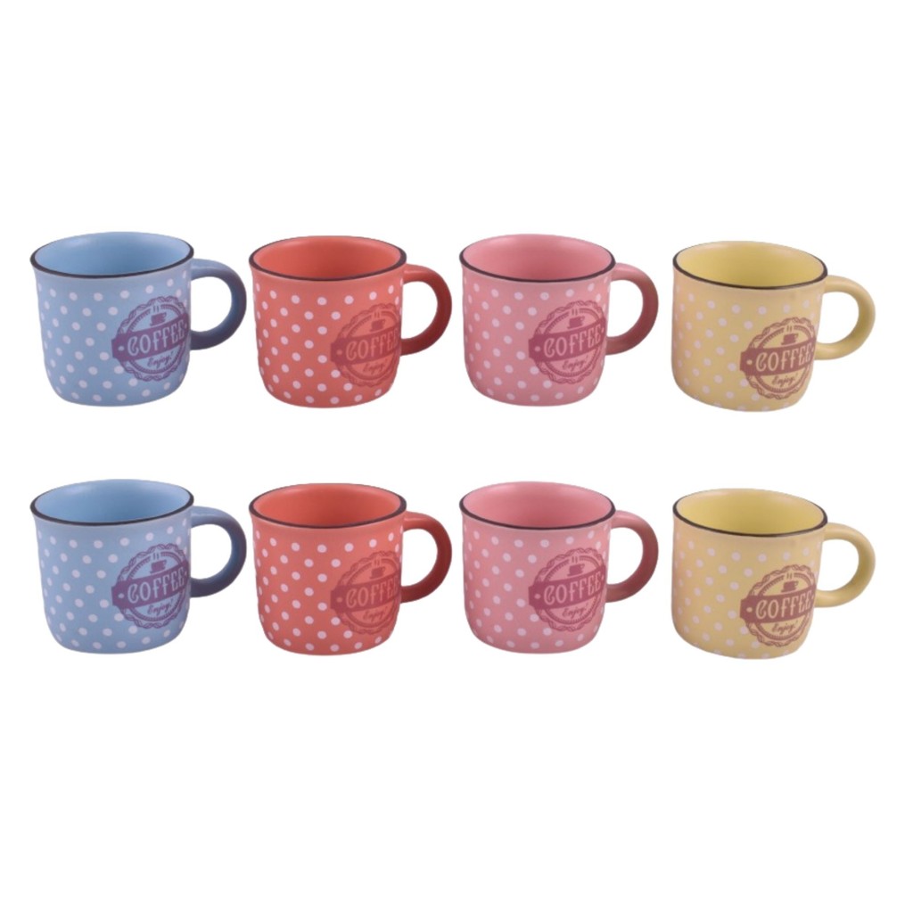 Jogo 8 Xícaras de Café Cerâmica 60ml Design Elegante em Oferta na Shopee