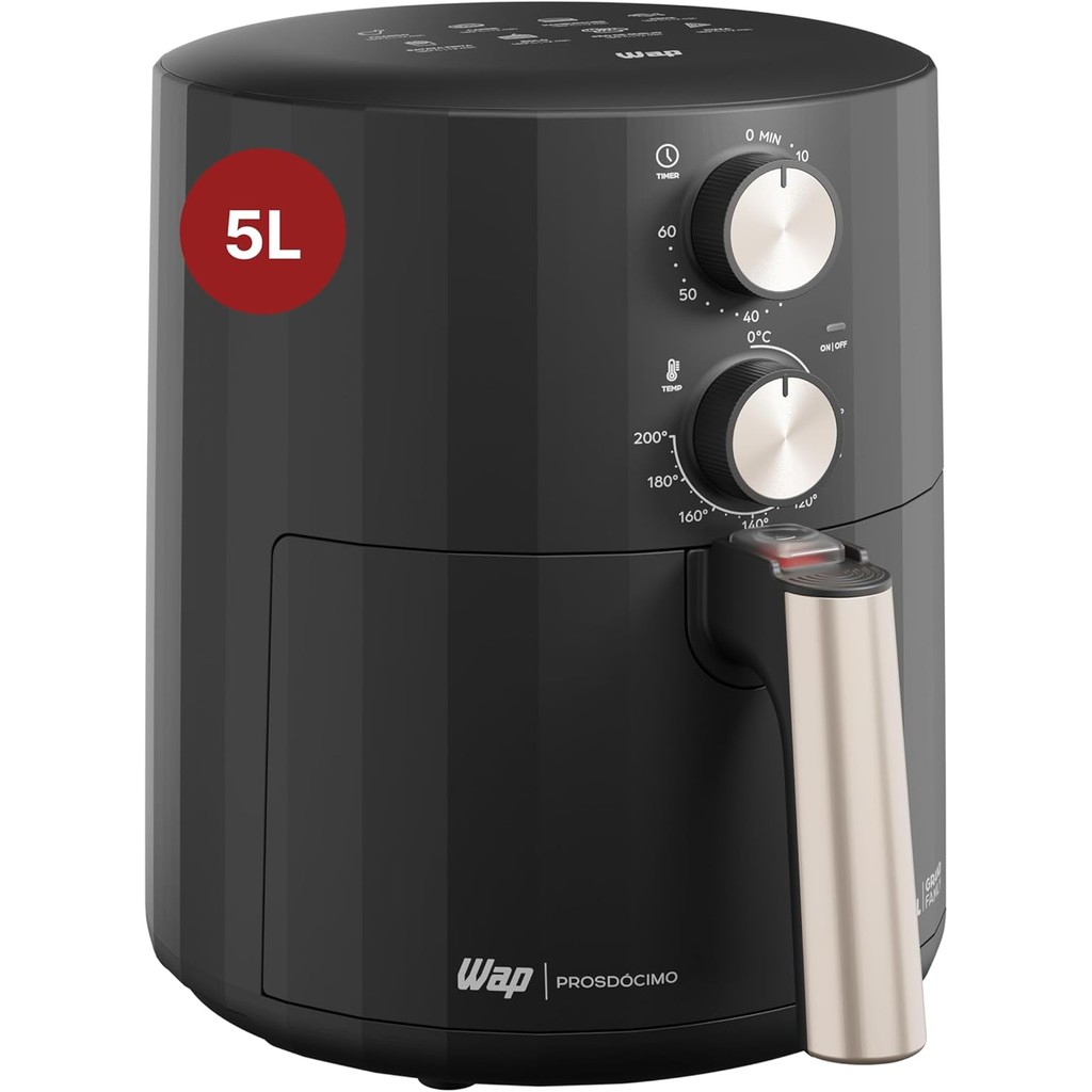 Fritadeira Elétrica Air Fryer WAP Grand Family 5L - 1500W