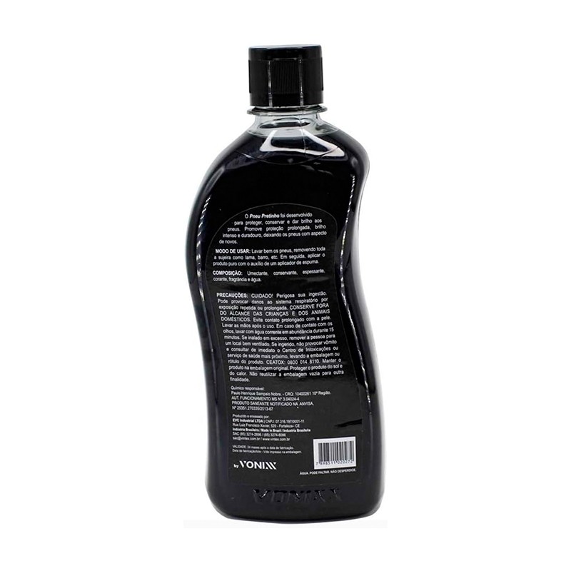 Detalhes do Pneu Pretinho 500ml Vintex Vonixx