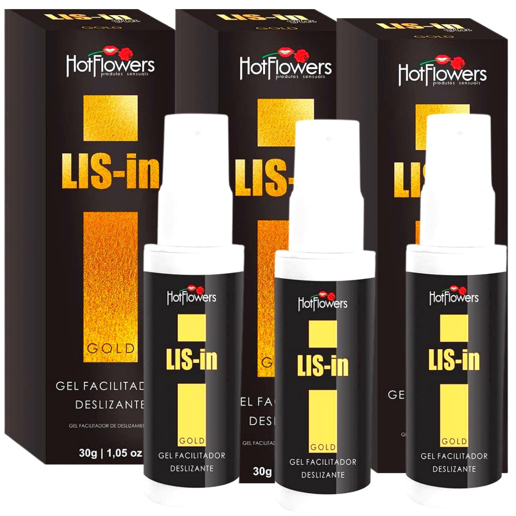 Kit 3 Lis-in Gold gel Lubrificante Anal HotFlowers 30g
