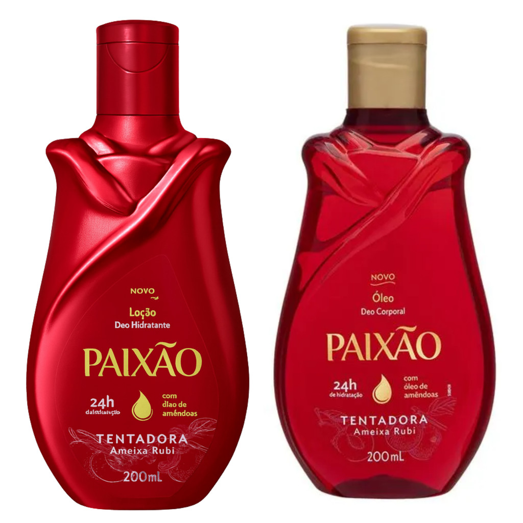 Kit Paixão Hidratante Corporal + Óleo Tentadora 200ml Nutrição Profunda e Hidratação Diária em Oferta na Shopee