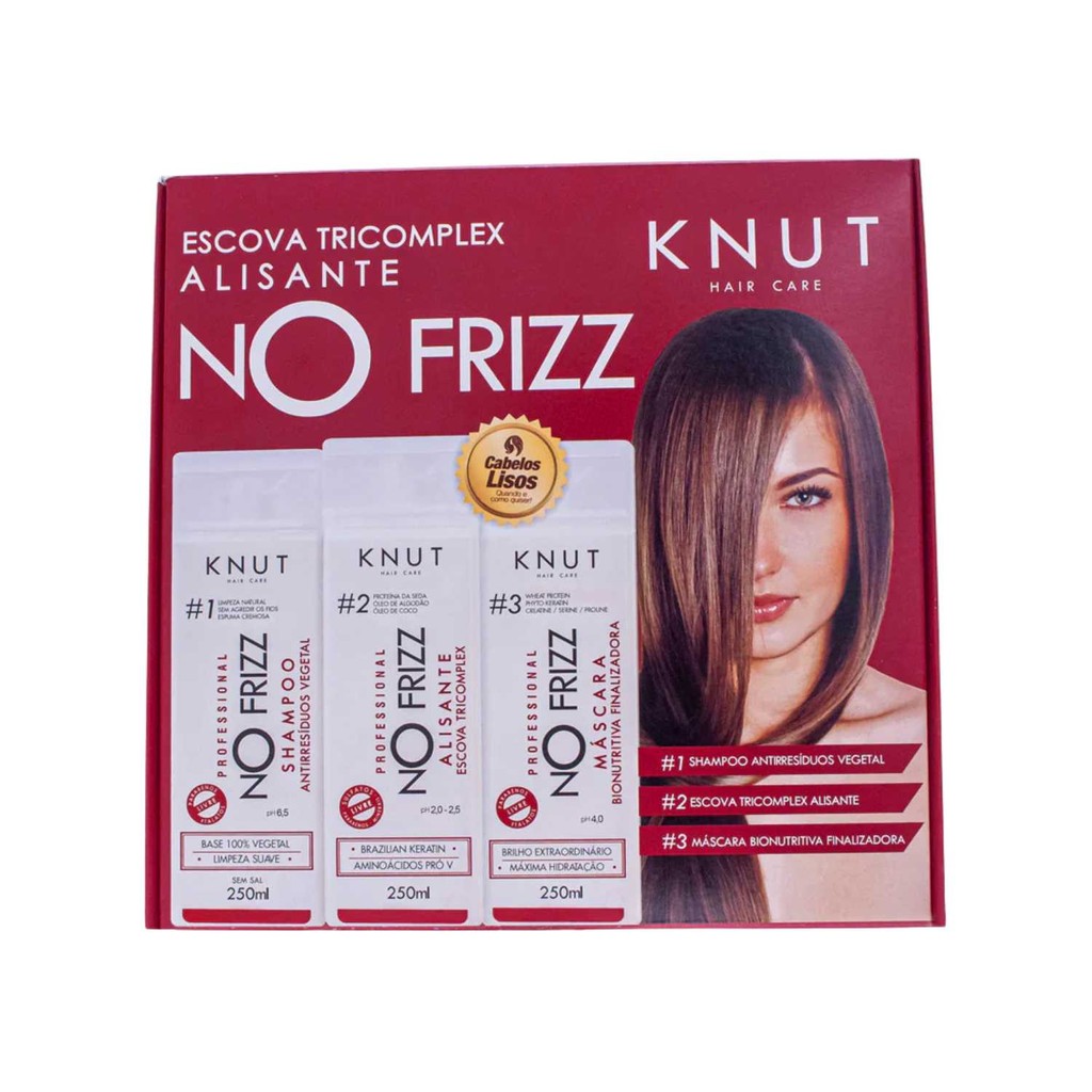 Kit Knut NoFrizz Escova Tricomplex Alisante