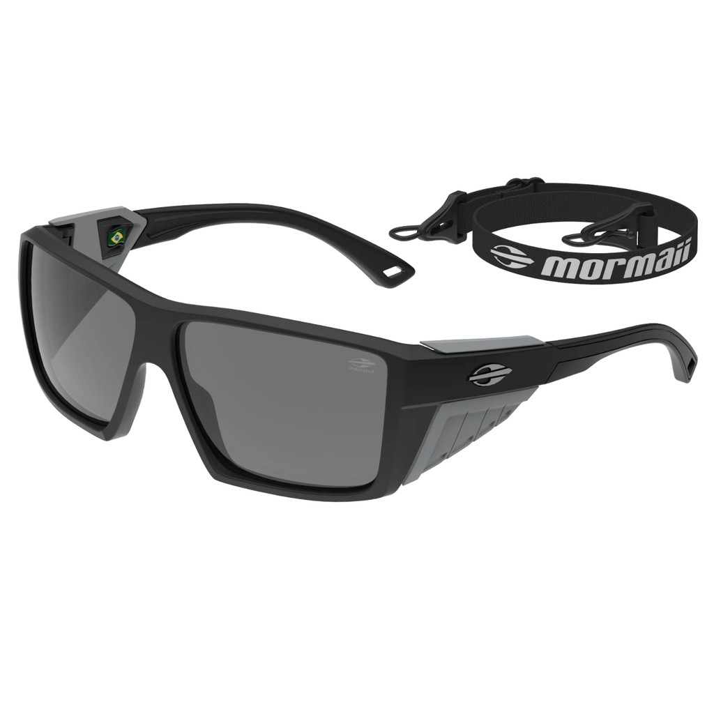 OCULOS SOL MORMAII BARCELOS PRETO FOSCO CINZA POLARIZADO