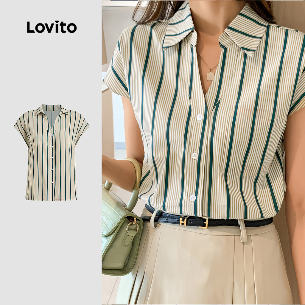 Lovito Blusa Casual Primavera/Verão Multicolorida Blusa Evangélica para Festa de Natal Mulheres LBL29007 em Oferta na Shopee