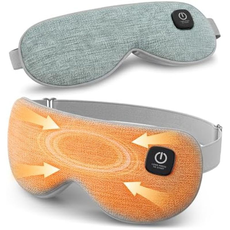 Máscara Ocular Aquecida Sem Fio Com Bateria Grande De 1500mAh , 4 Níveis De Calor & amp ; 100 % Blackout Para Alívio De