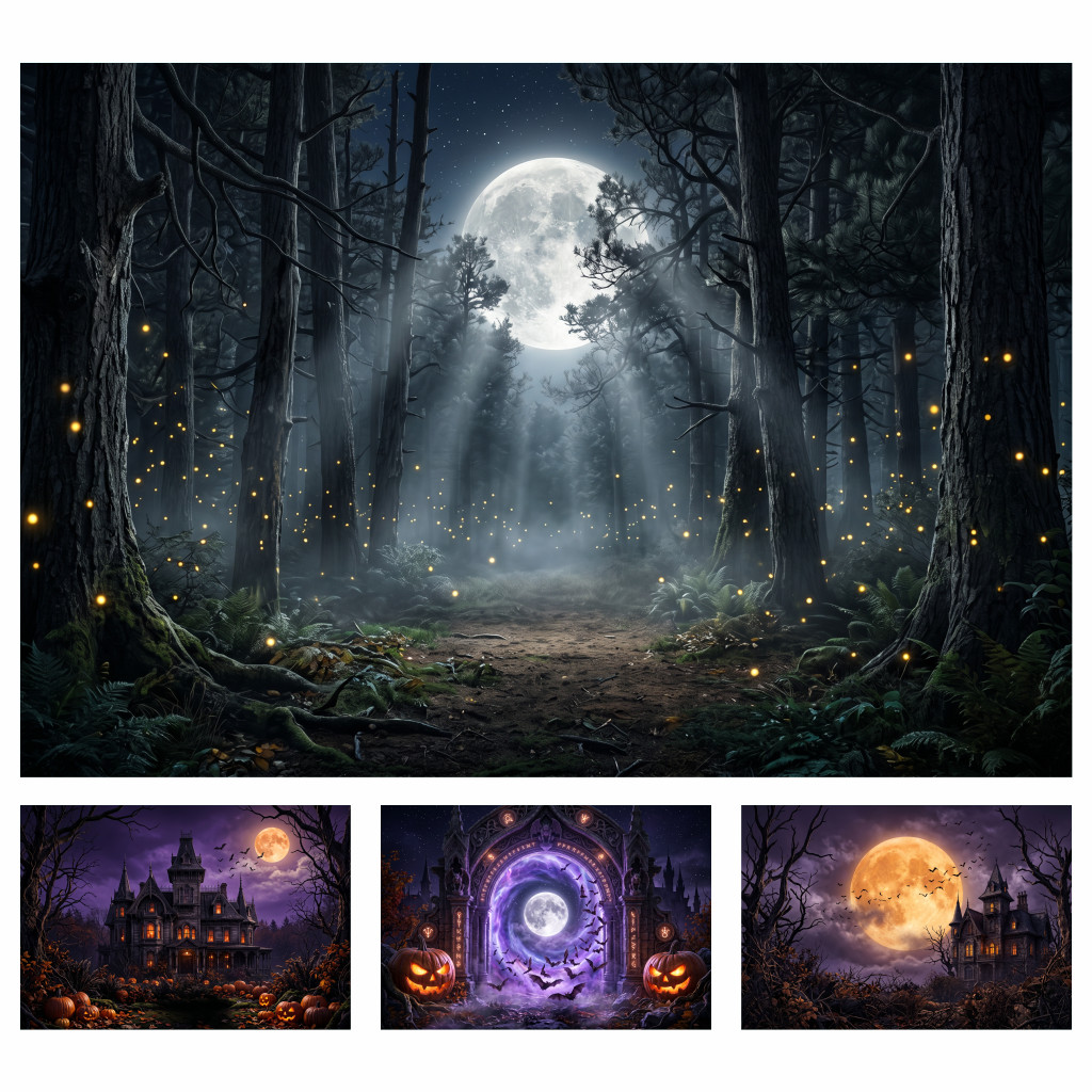 Fundo Fotográfico Halloween Terror | Festa | Tecido Premium | Frete Grátis | Vários Modelos | 150x220CM