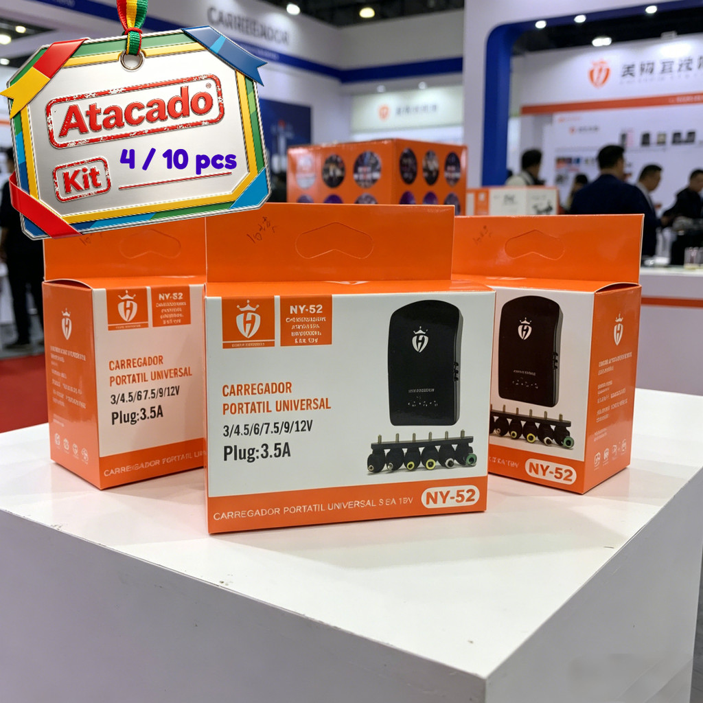 Atacado Kit 4 /10 Pcs Fonte Carregador Universal 7 Pinos Plug Bivolt 110-220v Até 3.5A