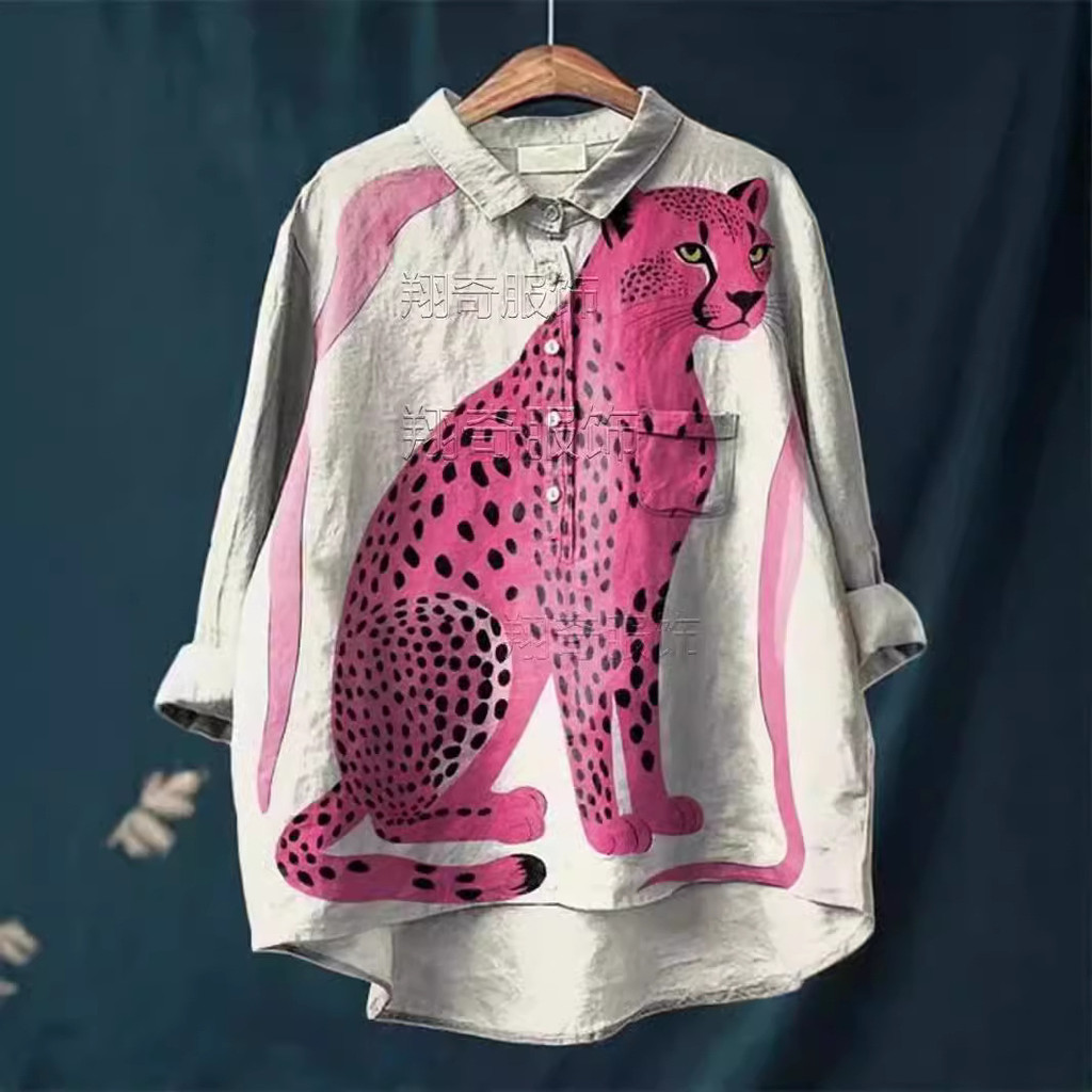 Novo produto europeu e americano de 2026: camisa de manga comprida para o dia de junho, cardigã de sete botões, camisa f