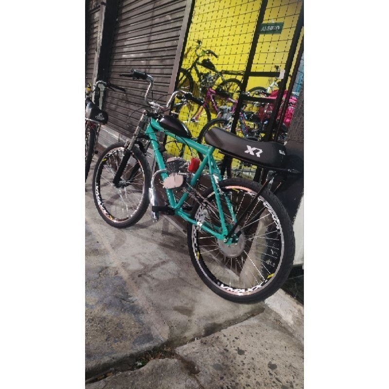bicicleta motorizada 80 cilindradas suspensão dois andar freio no pé