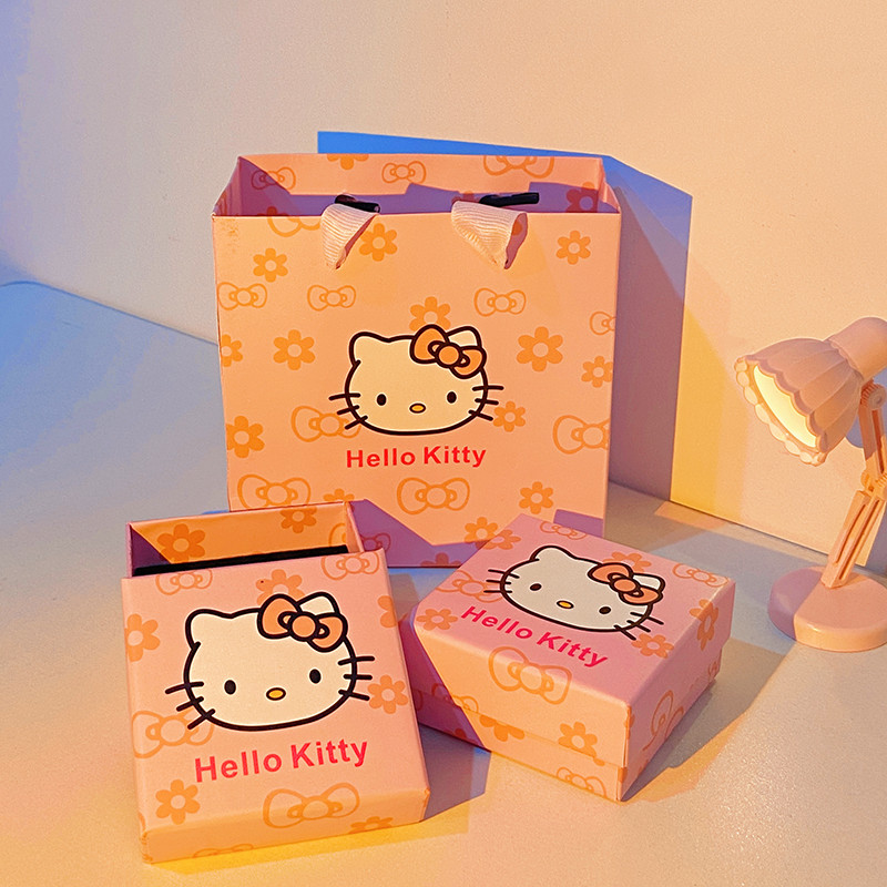 Hellokitty caixa de presente pulseira caixa de presente requintado saco de presente KT gato pequena caixa de presente me