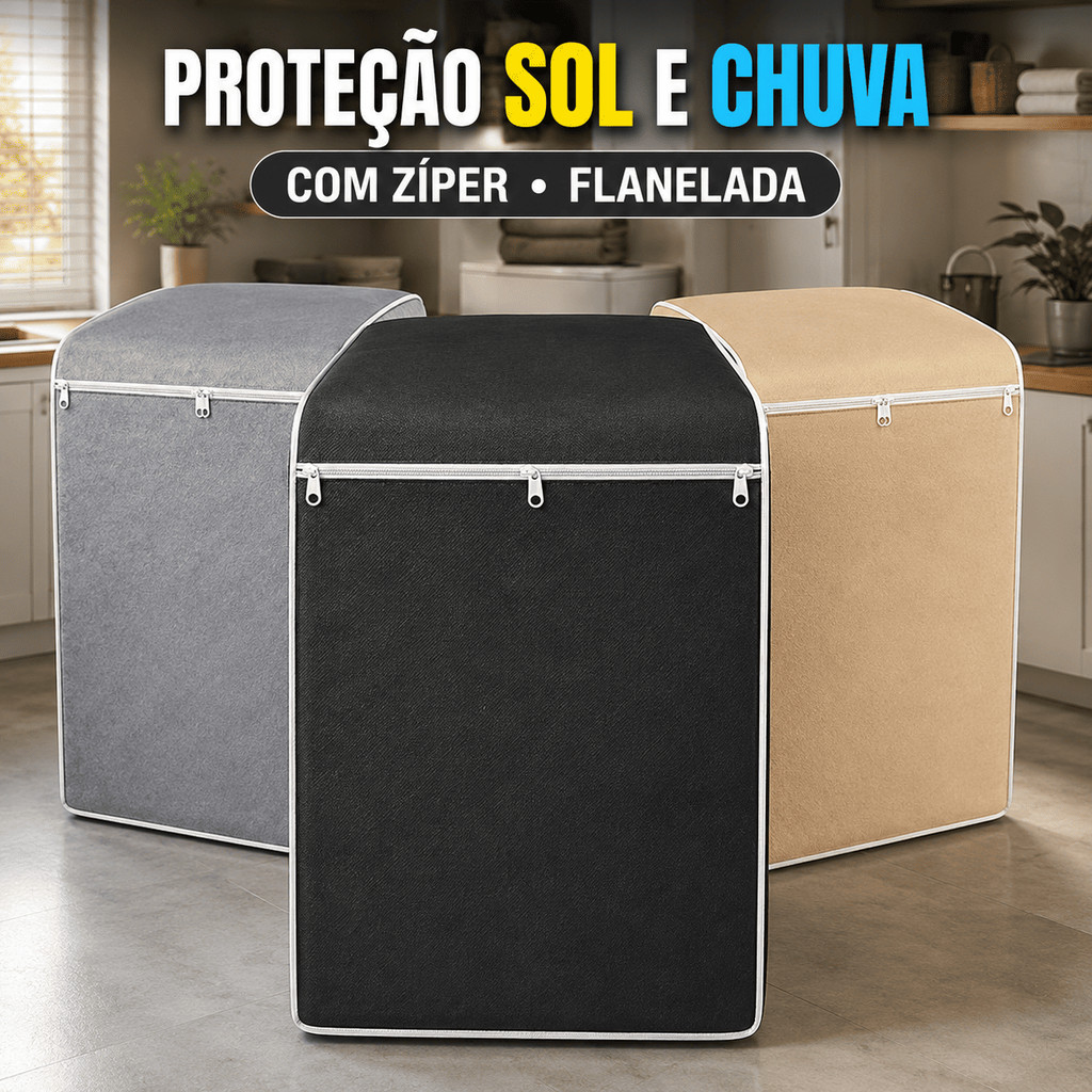 Capa Para Máquina De Lavar Roupa 6kg á 17kg Com ZIPER Impermeável Brastemp Consul Eletrolux Colormaq
