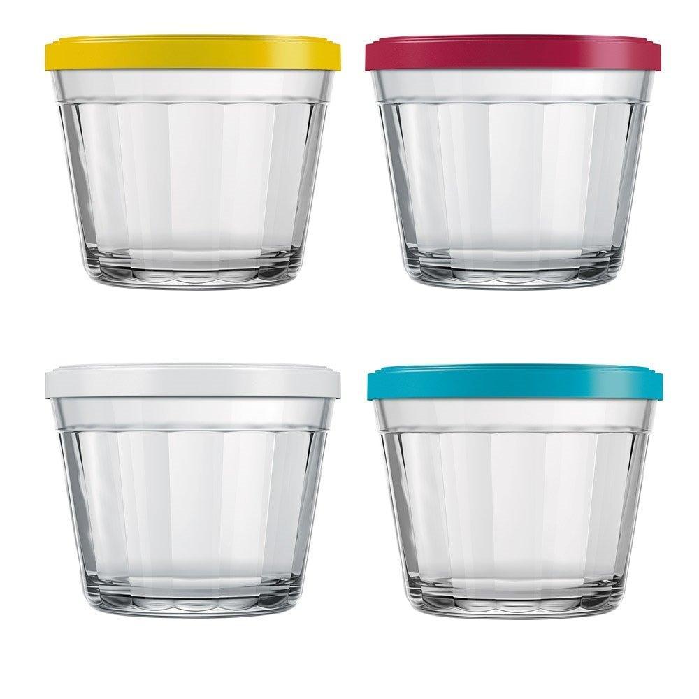 Tigela Nadir Americano Média 4110 com Tampa 350ml Cores Sortidas - Embalagem com 12 Peças