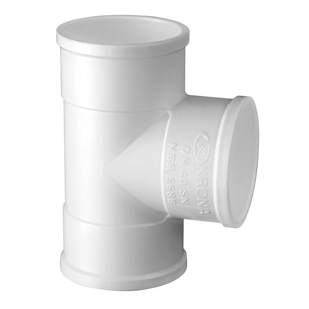 Tee Esgoto Krona 40mm - Embalagem com 25 Unidades