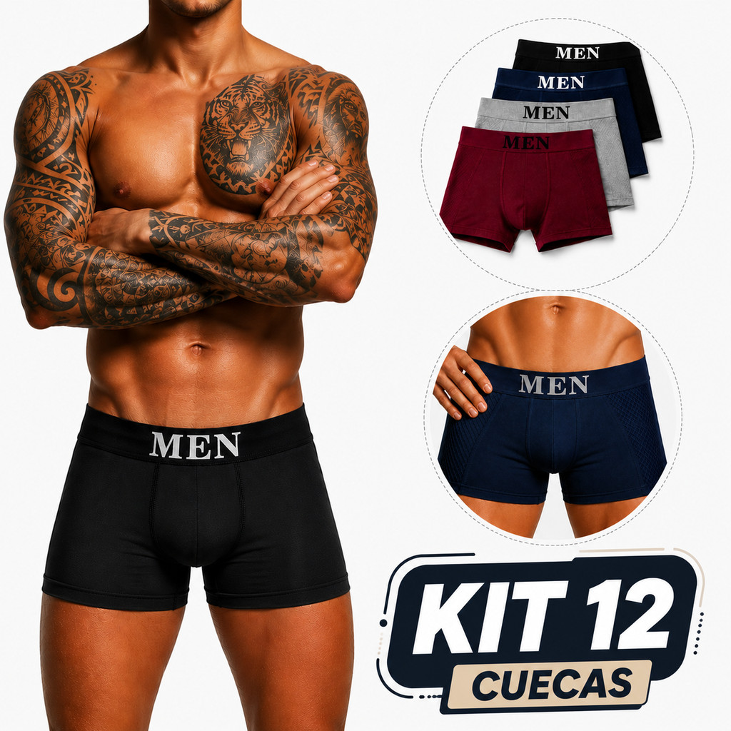 Cueca Boxer Masculina Premium Kit 6/10/12 Peças Microfibra Confortável Adulto Atacado.
