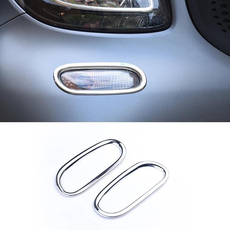 2 Pçs Frente Sinal De Volta Indicador Lâmpada Capa Protetora Para Mercedes Novo Inteligente 453 Fortwo Cromado ABS Adesi