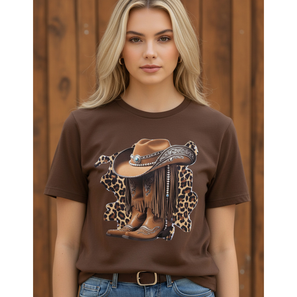 Camiseta Feminina 100% Algodão Premium Estampada Texana Rodeio Casual Confortável Moda