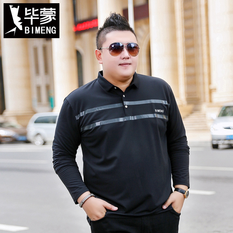 Bimon plus fat plus Size camisa polo masculina manga longa Street Wear solto camiseta gordura Paul camisa cara gordo rou