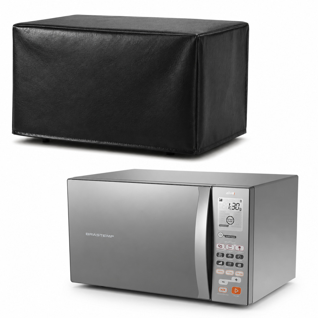 Capa Para Microondas Brastemp 38L BMJ38AR Corino Preto Luxo