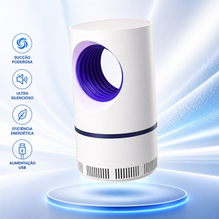 Mata-mosquitos USB com LED, ventosa de 360° funcionamento silencioso e portátil