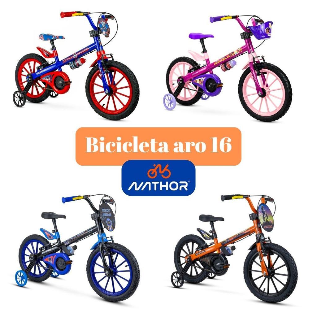 Bicicleta Infantil Aro 16 com Rodinhas - ESCOLHA O MODELO