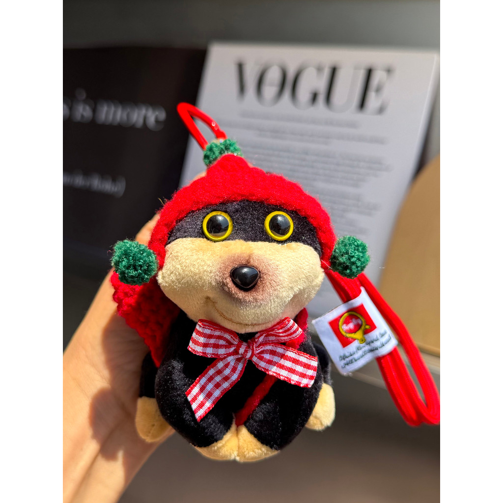 Original diy abelha filhote de cachorro saco pingente bonito boneca de pelúcia chaveiro mochila saco de escola pingente