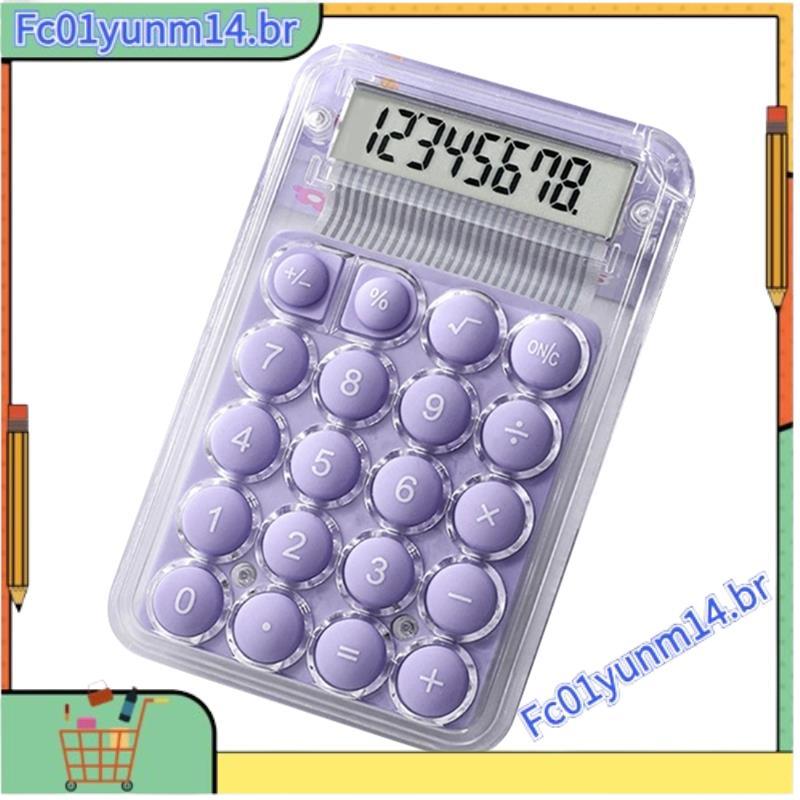Display De 8 Dígitos Silêncio Widescreen Mini Calculadora Estudantes Eletrônica Transparente Portátil Uso Diário