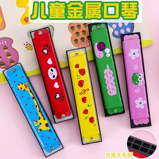 Crianças gaita de Metal jogando instrumento Musical brinquedos jardim de infância estudantes da escola primária 16 burac