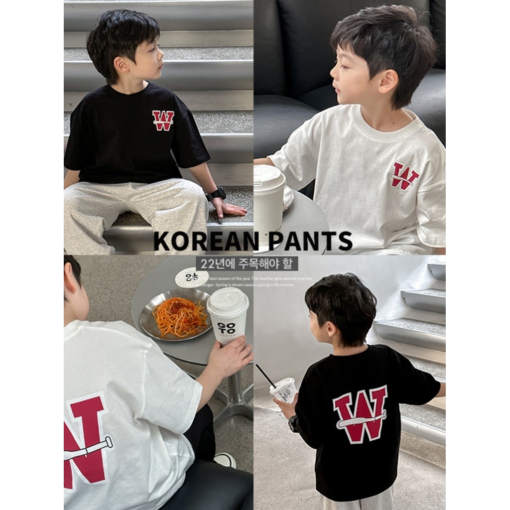 Meninos camiseta de manga curta 2023 novo estilo bebê topo verão crianças Bottoming versão coreana única roupas na moda 