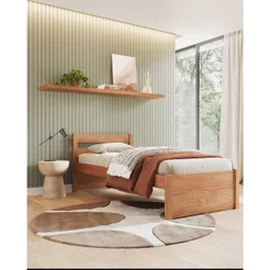 Cama Solteiro em Madeira Máciça 0,90x190cm Unique Yescasa Marrom/Amêndoa Amêndoa
