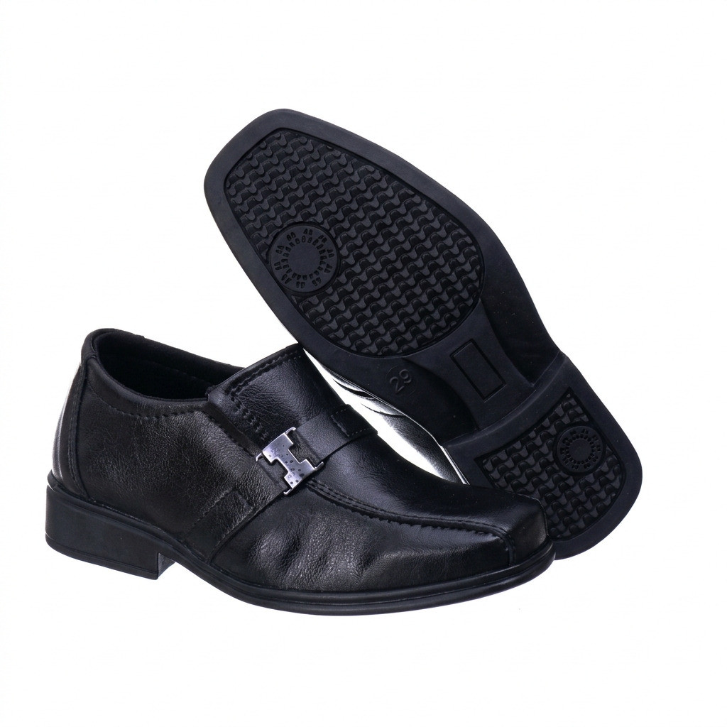 Sapato Masculino Infantil Social Preto Moderno Confortável